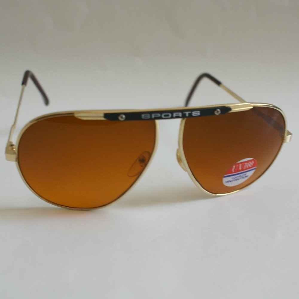 NWT TruVintage Classic Sports Aviator "Sports" logo true blue blocker Sunglasses